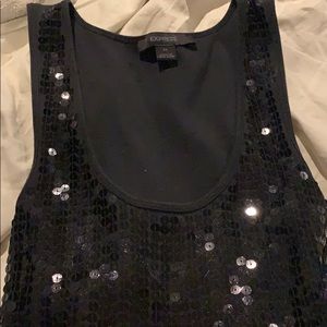 Women’s Med express sequined black tank top.